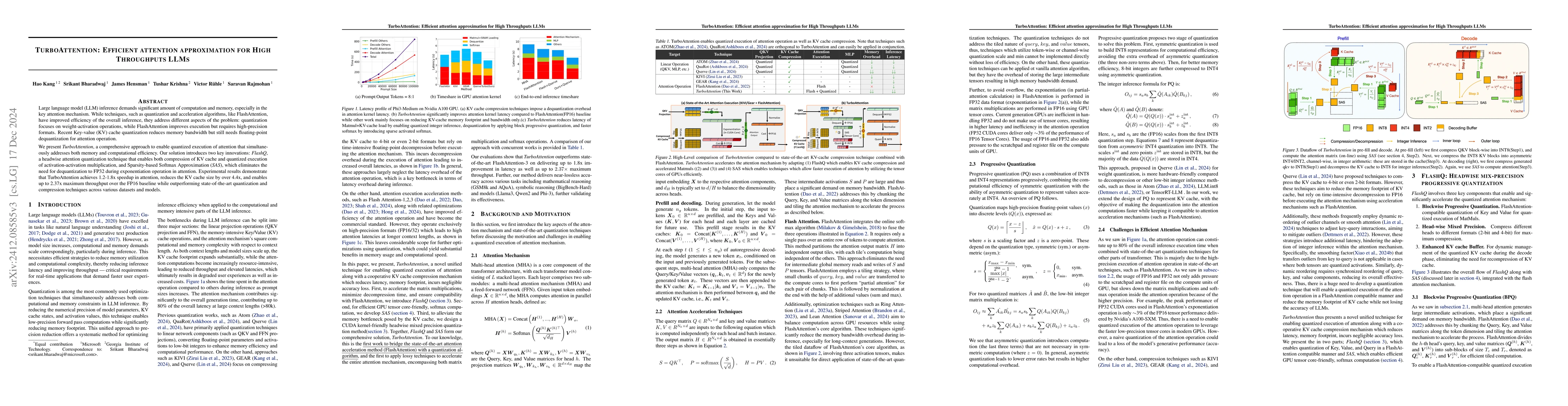 Thumbnail for TURBOATTENTION: Efficient Attention Approximation For High Throughputs
  LLMs