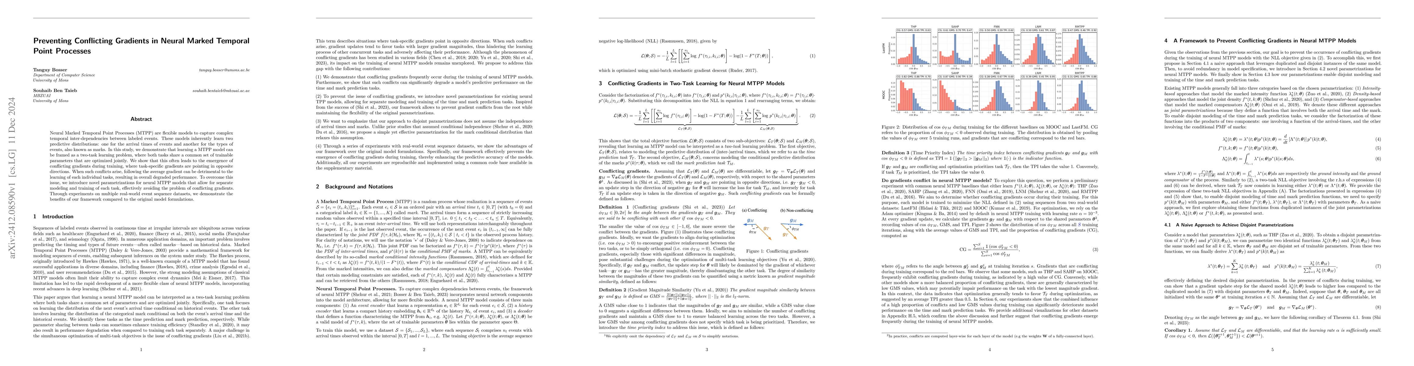 Thumbnail for Preventing Conflicting Gradients in Neural Marked Temporal Point
  Processes