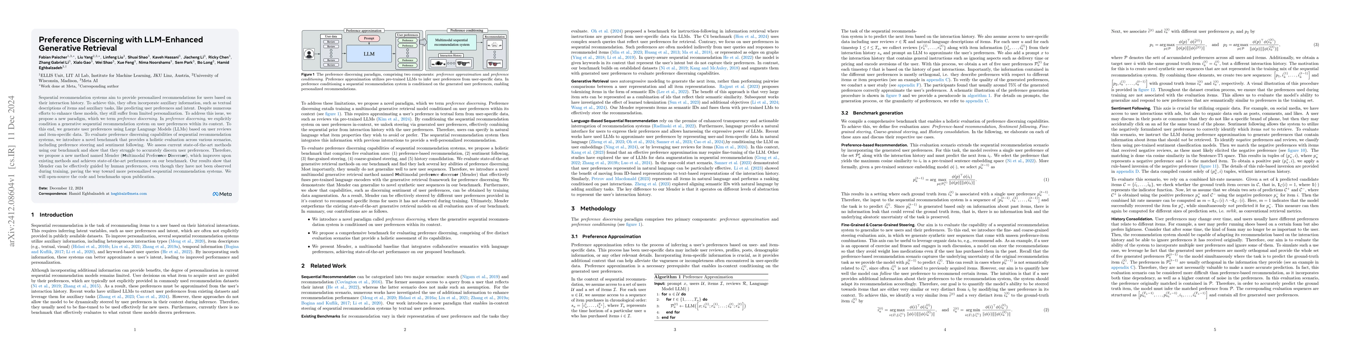 Thumbnail for Preference Discerning with LLM-Enhanced Generative Retrieval