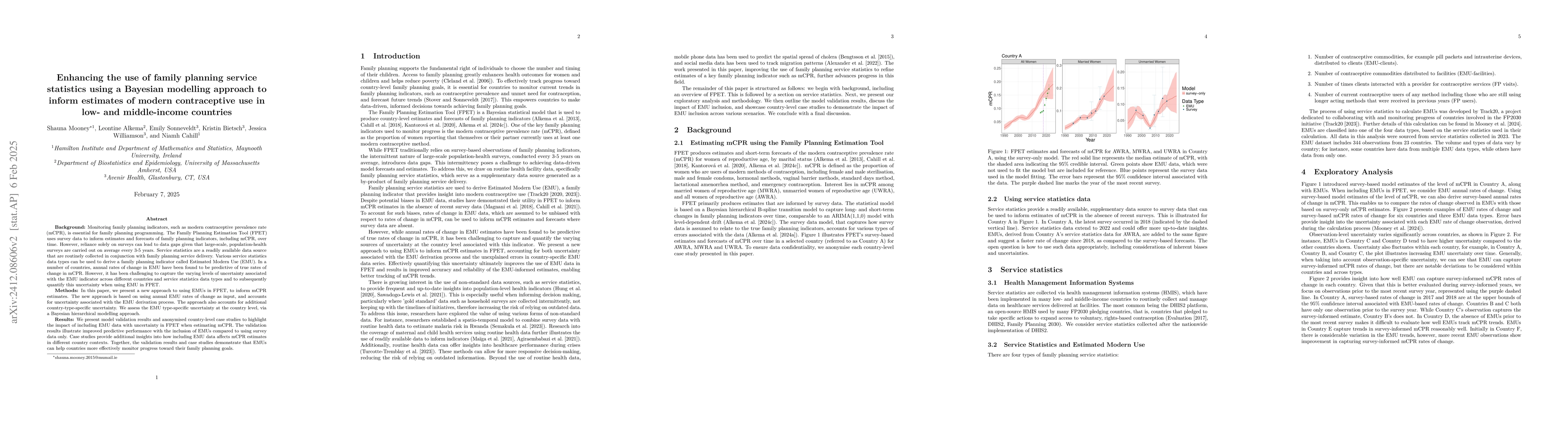 Thumbnail for Enhancing the use of family planning service statistics using a Bayesian
  modelling approach to inform estimates of modern contraceptive use in low-
  and middle-income countries
