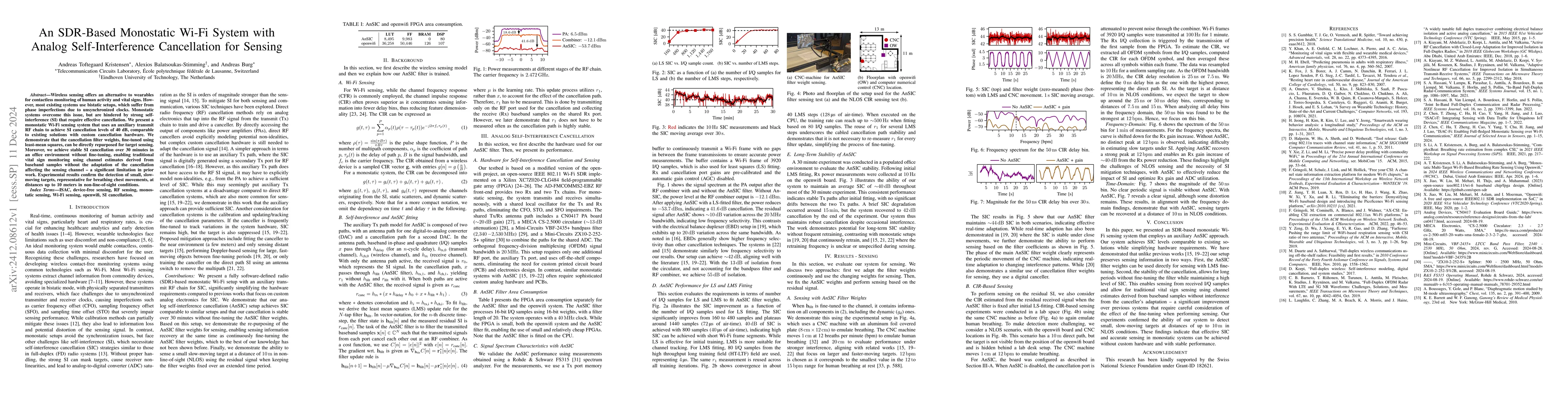 Thumbnail for An SDR-Based Monostatic Wi-Fi System with Analog Self-Interference
  Cancellation for Sensing