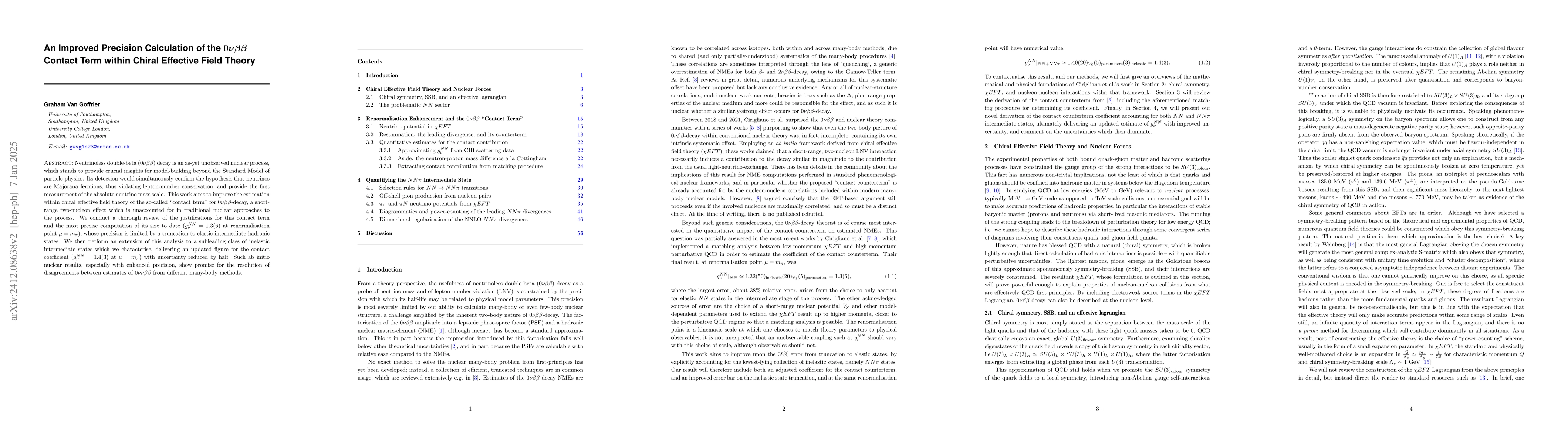 Thumbnail for An Improved Precision Calculation of the $0νββ$ Contact Term
  within Chiral Effective Field Theory