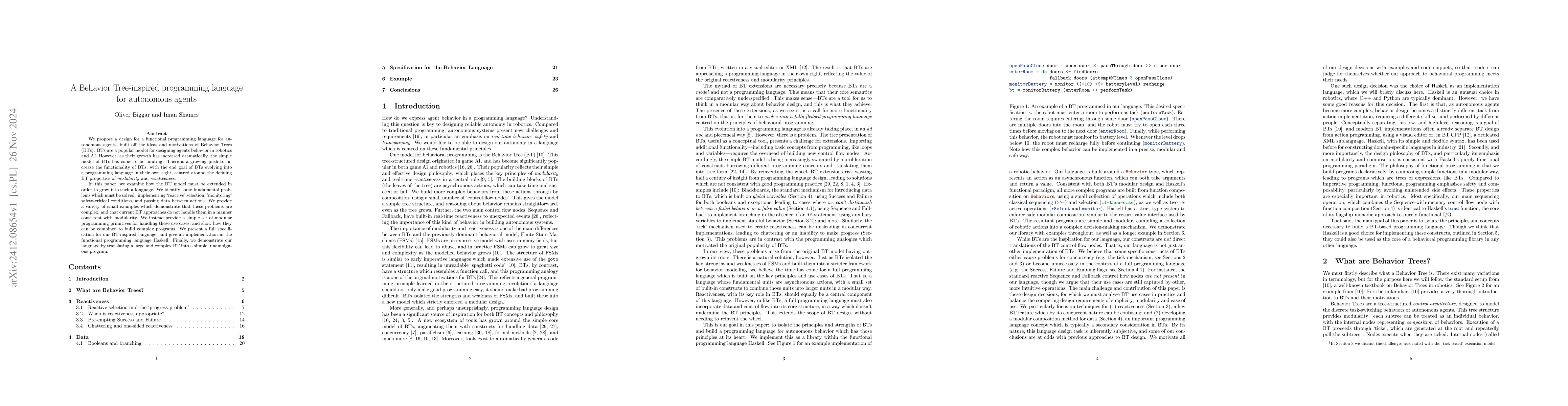 Thumbnail for A Behavior Tree-inspired programming language for autonomous agents