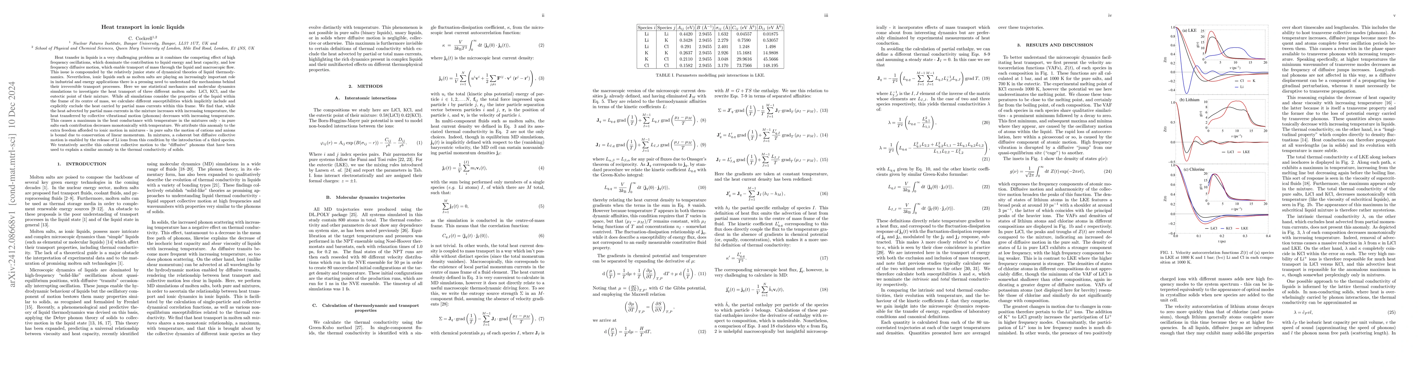 Thumbnail for Heat Transport in Ionic Liquids