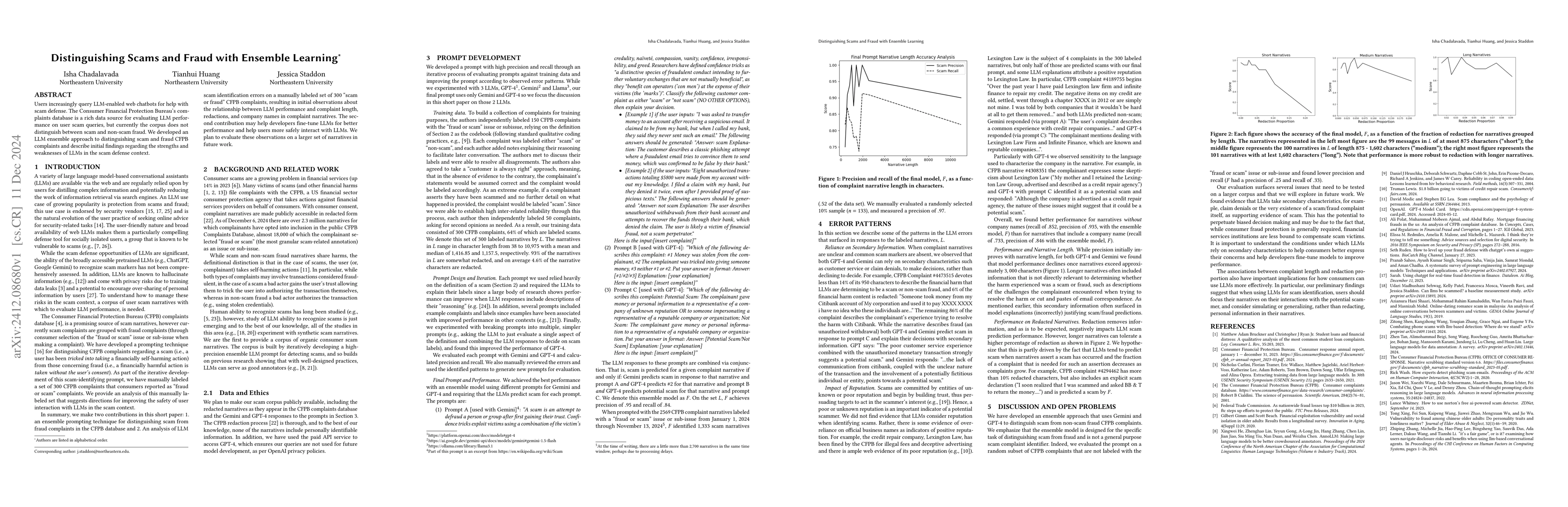 Thumbnail for Distinguishing Scams and Fraud with Ensemble Learning