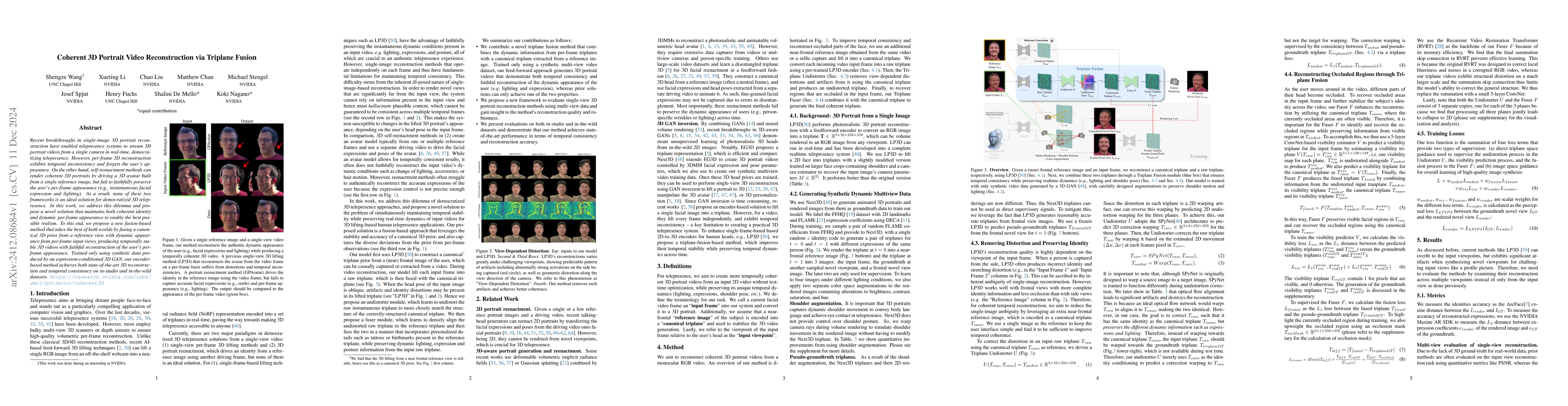 Thumbnail for Coherent3D: Coherent 3D Portrait Video Reconstruction via Triplane
  Fusion