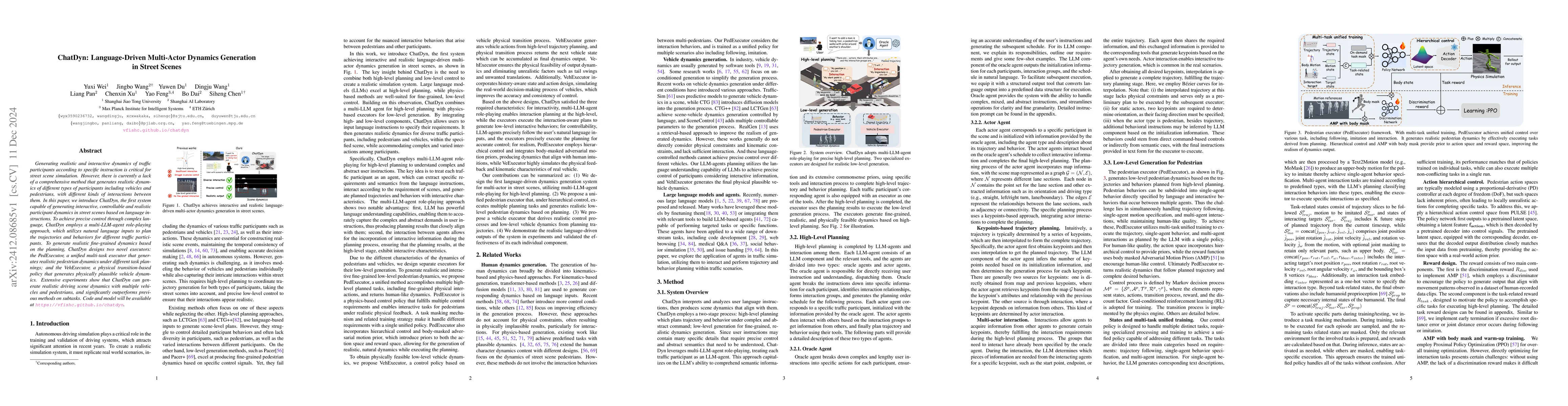 Thumbnail for ChatDyn: Language-Driven Multi-Actor Dynamics Generation in Street
  Scenes