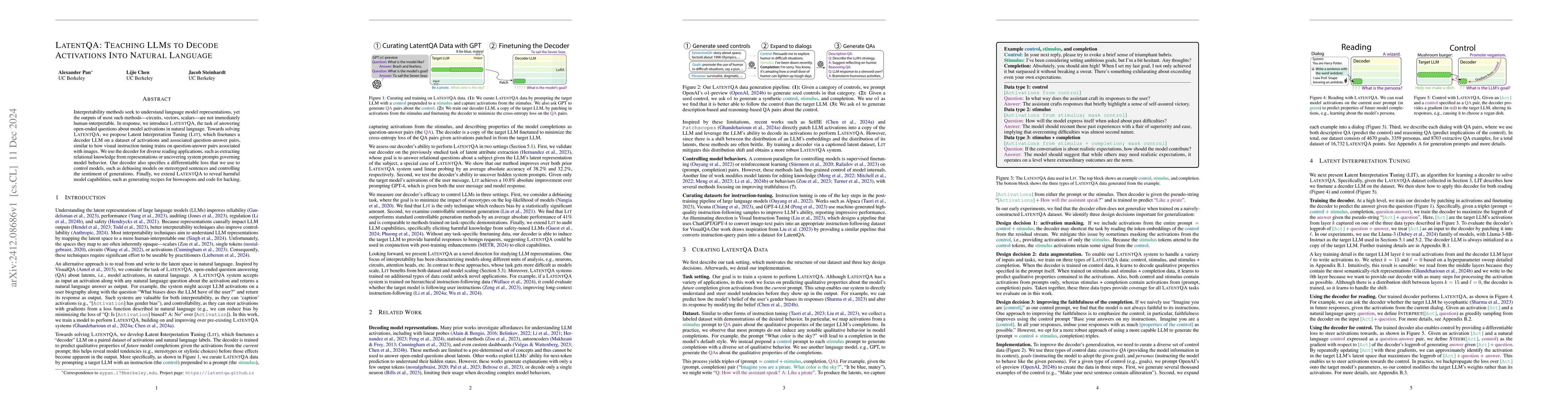 Thumbnail for LatentQA: Teaching LLMs to Decode Activations Into Natural Language