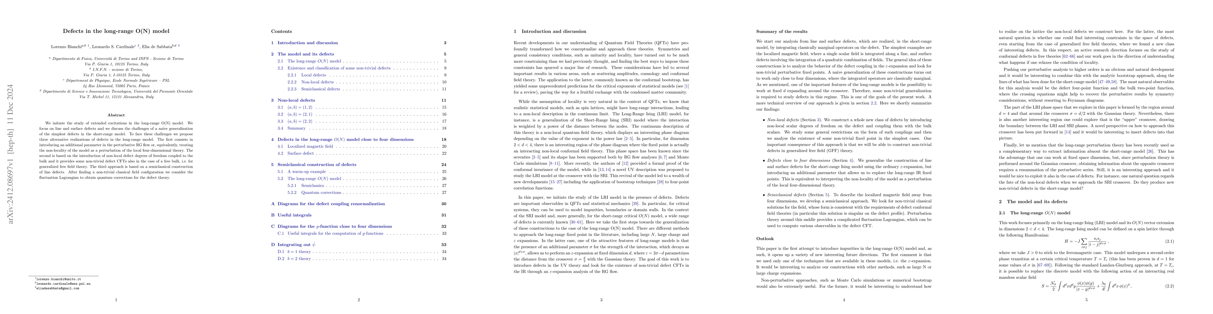 Thumbnail for Defects in the long-range O(N) model