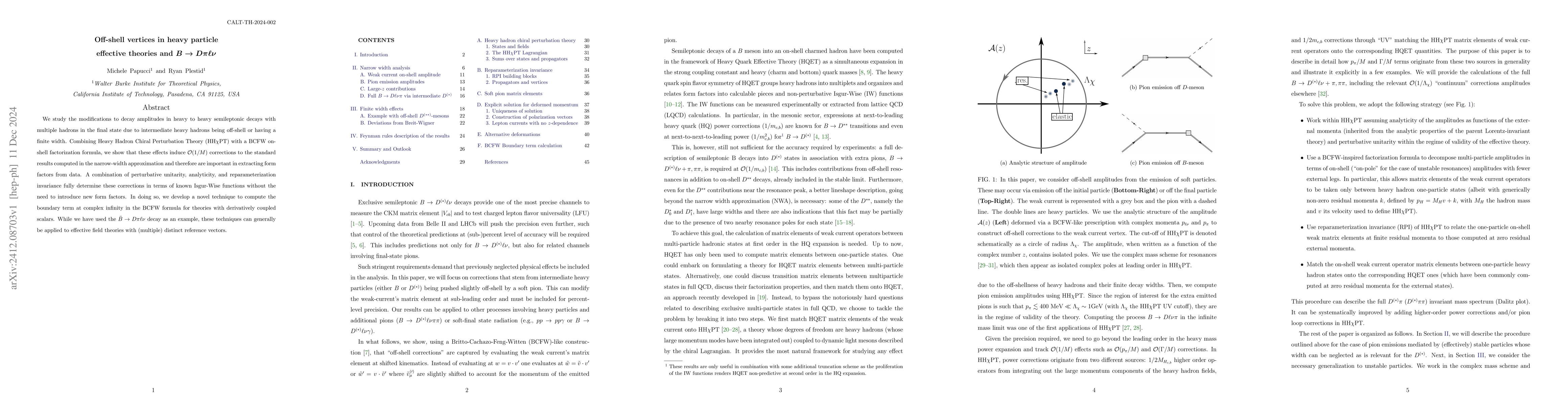 Thumbnail for Off-shell vertices in heavy particle effective theories and
  $B\rightarrow Dπ\ell ν$