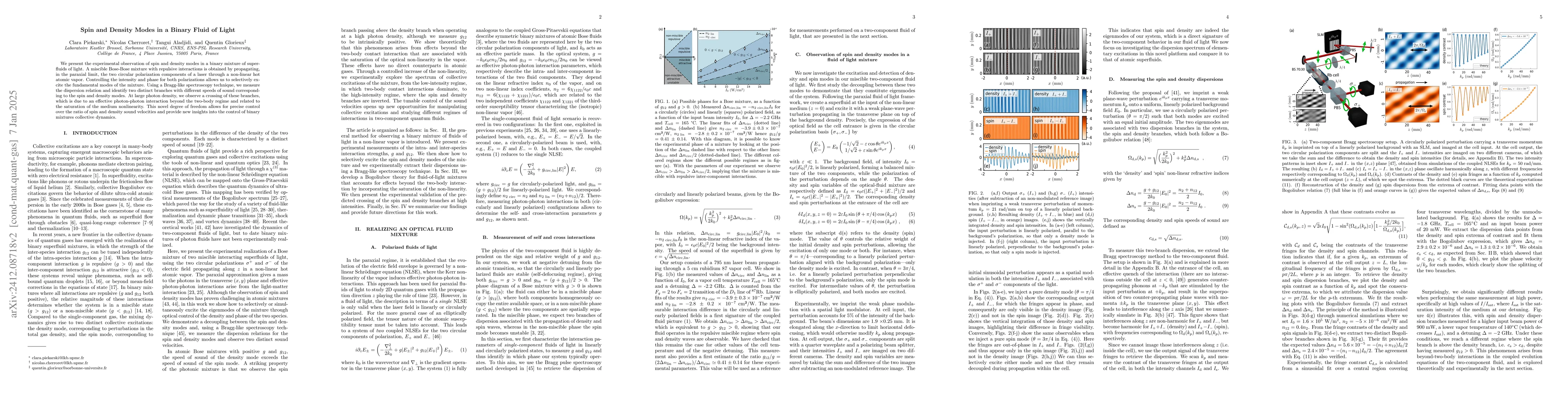 Thumbnail for Spin and Density Modes in a Binary Fluid of Light