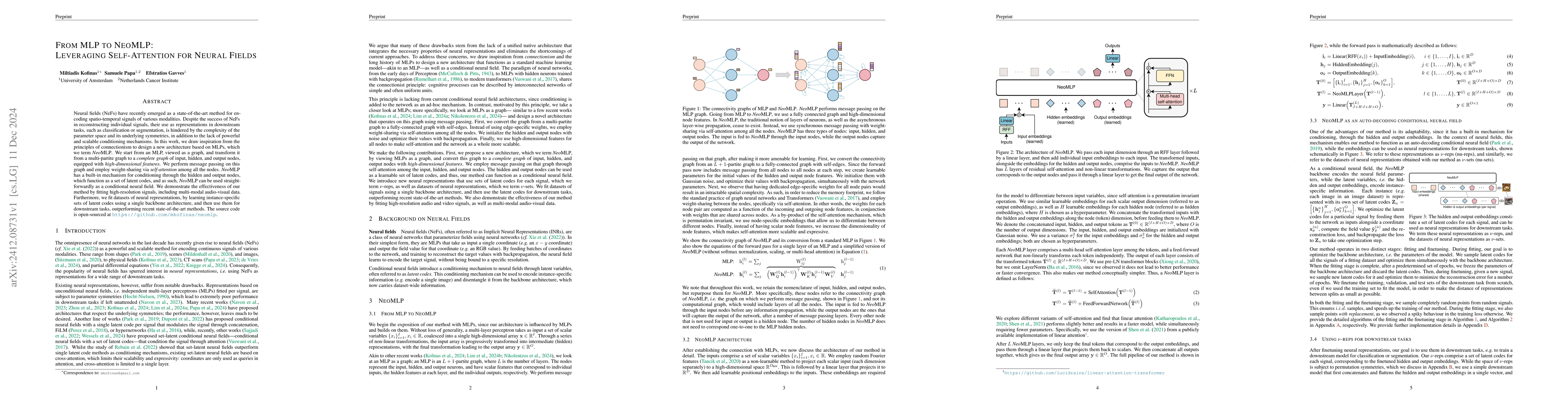 Thumbnail for From MLP to NeoMLP: Leveraging Self-Attention for Neural Fields