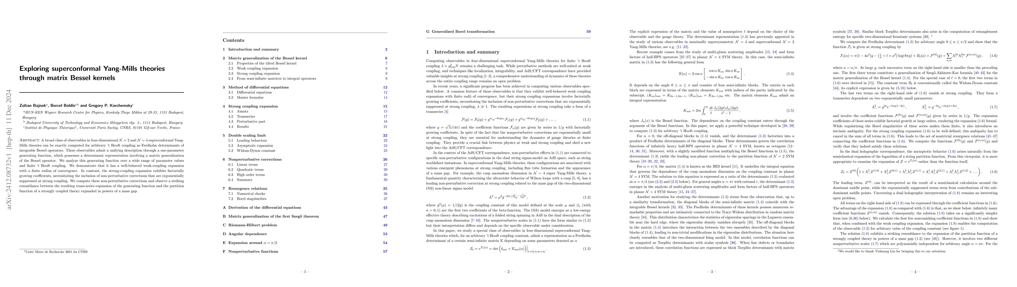 Thumbnail for Exploring superconformal Yang-Mills theories through matrix Bessel
  kernels