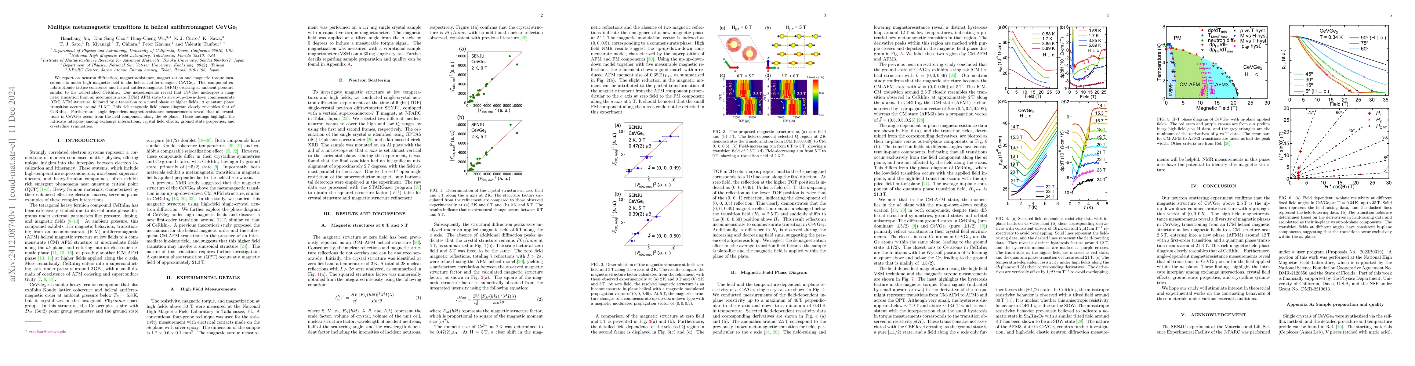 Thumbnail for Multiple metamagnetic transitions in helical antiferromagnet CeVGe$_3$