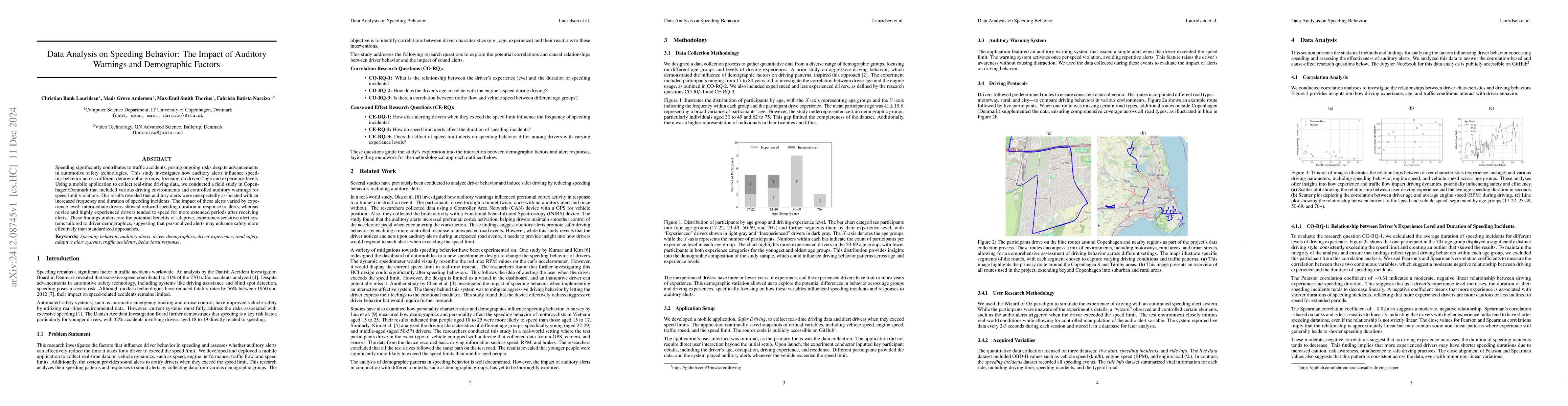 Thumbnail for Data Analysis on Speeding Behavior: The Impact of Auditory Warnings and
  Demographic Factors