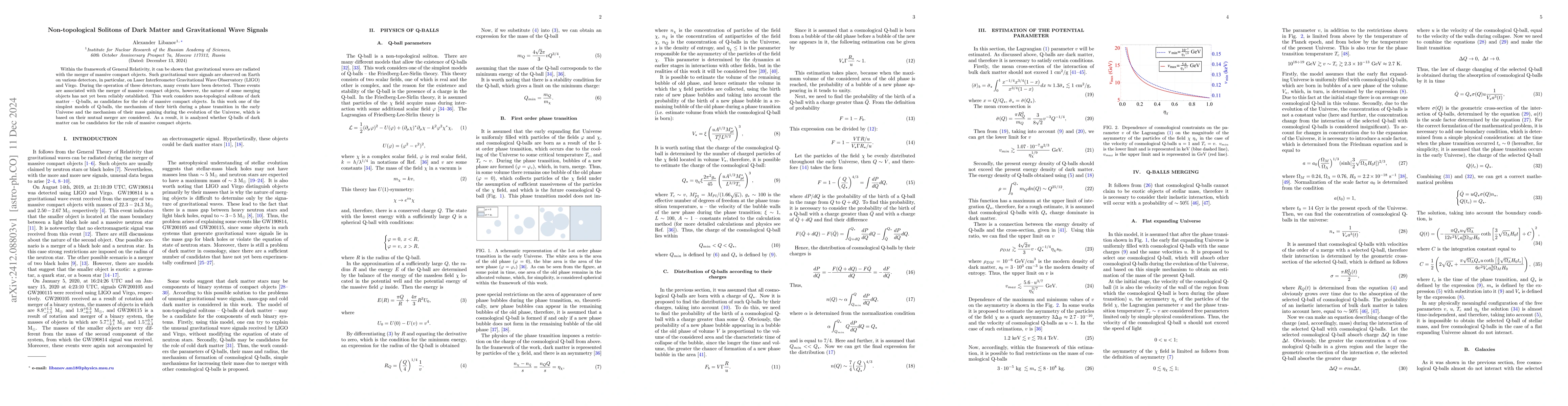 Thumbnail for Non-topological Solitons of Dark Matter and Gravitational Wave Signals