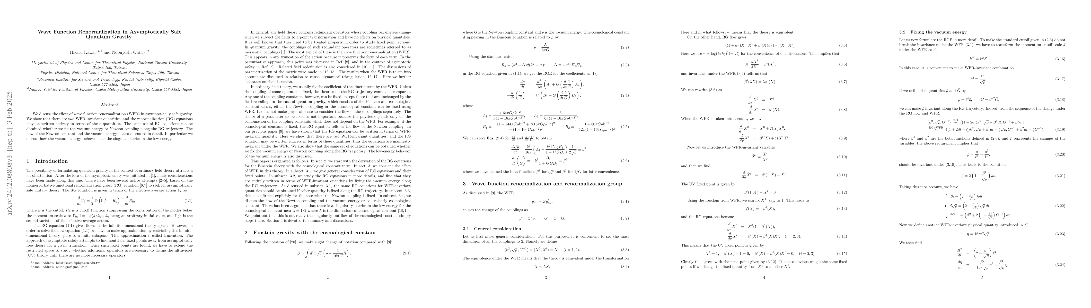 Thumbnail for Wave Function Renormalization in Asymptotically Safe Quantum Gravity