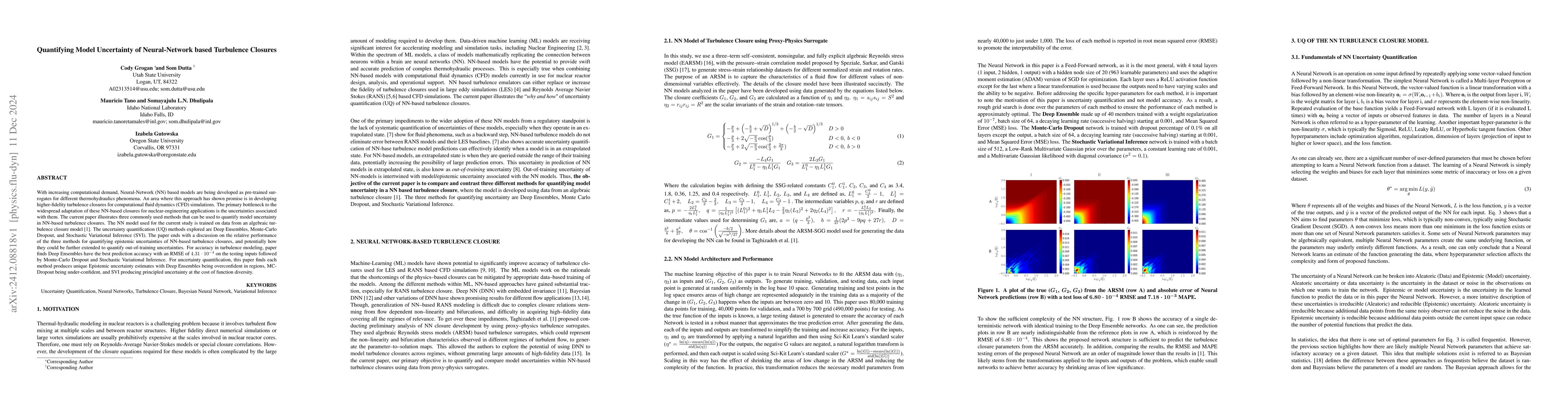 Thumbnail for Quantifying Model Uncertainty of Neural Network-based Turbulence
  Closures