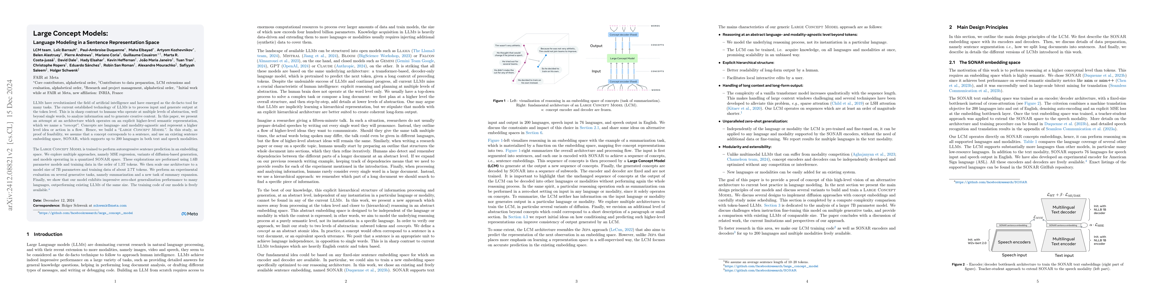 Thumbnail for Large Concept Models: Language Modeling in a Sentence Representation
  Space