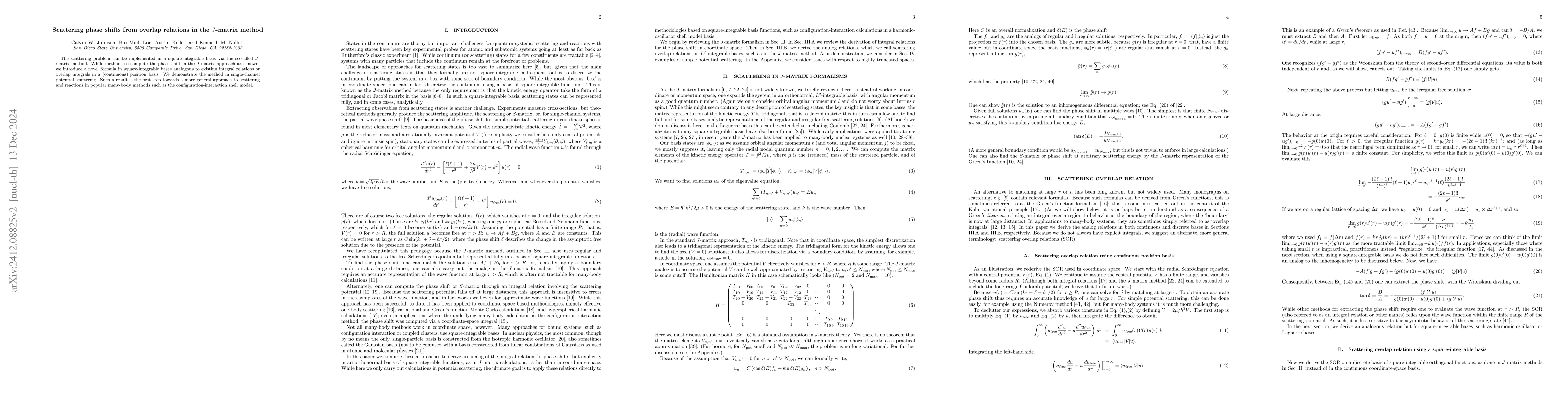 Thumbnail for Scattering phase shifts from overlap relations in the $J$-matrix method