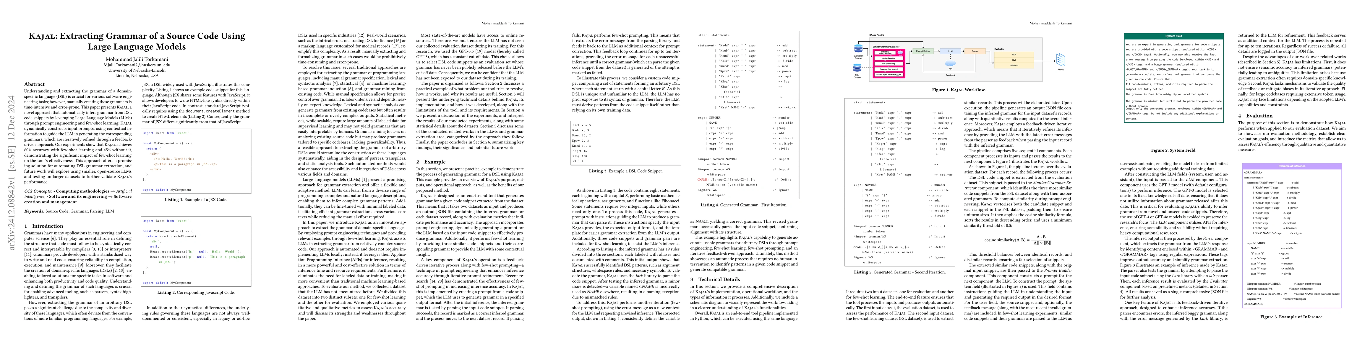Thumbnail for Kajal: Extracting Grammar of a Source Code Using Large Language Models