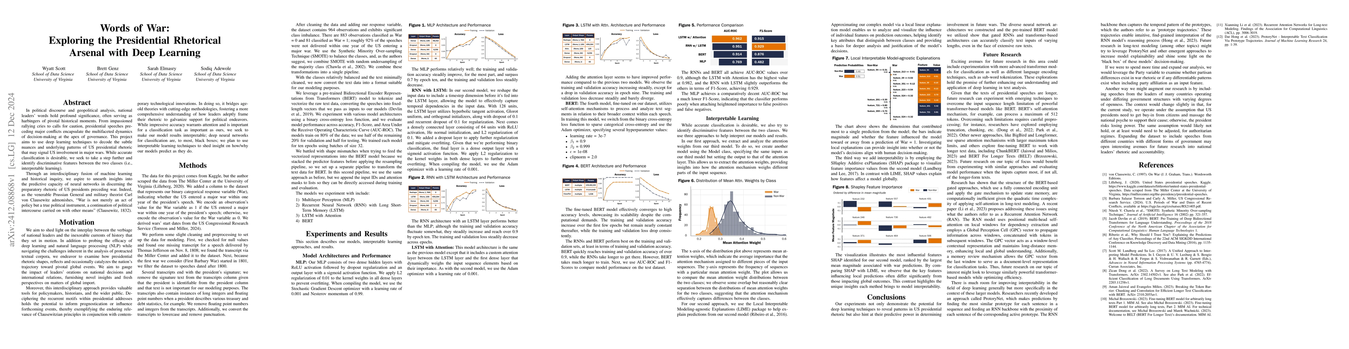 Thumbnail for Words of War: Exploring the Presidential Rhetorical Arsenal with Deep
  Learning