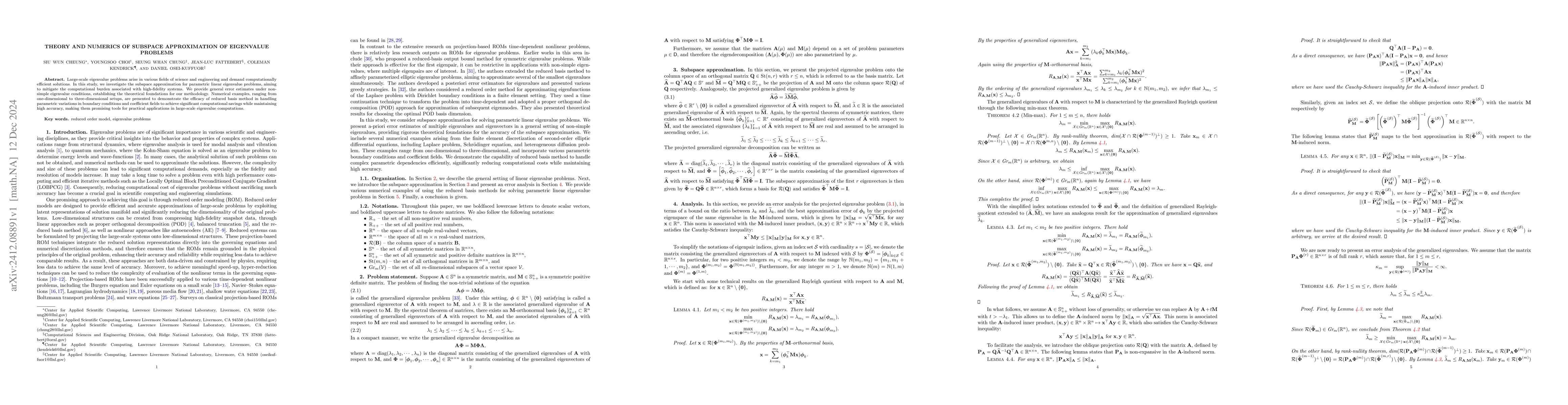 Thumbnail for Theory and numerics of subspace approximation of eigenvalue problems