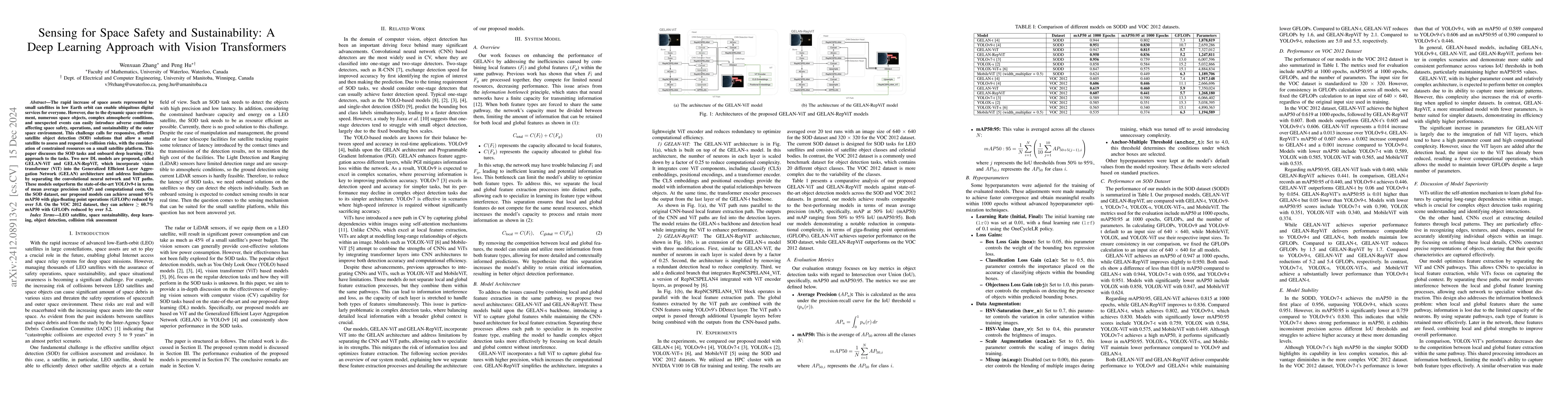 Thumbnail for Sensing for Space Safety and Sustainability: A Deep Learning Approach
  with Vision Transformers