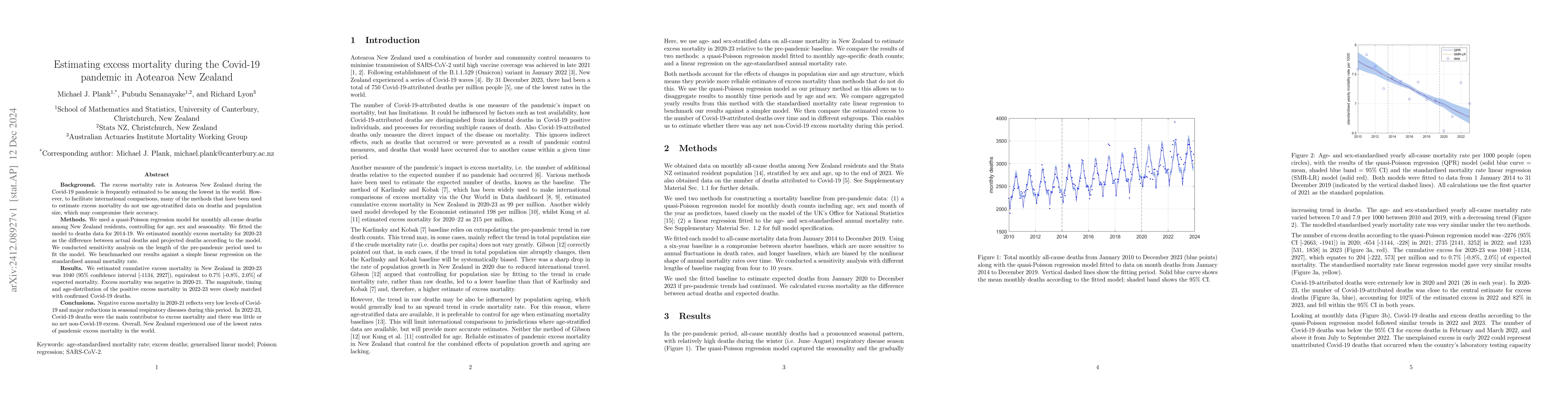 Thumbnail for Estimating excess mortality during the Covid-19 pandemic in Aotearoa New
  Zealand