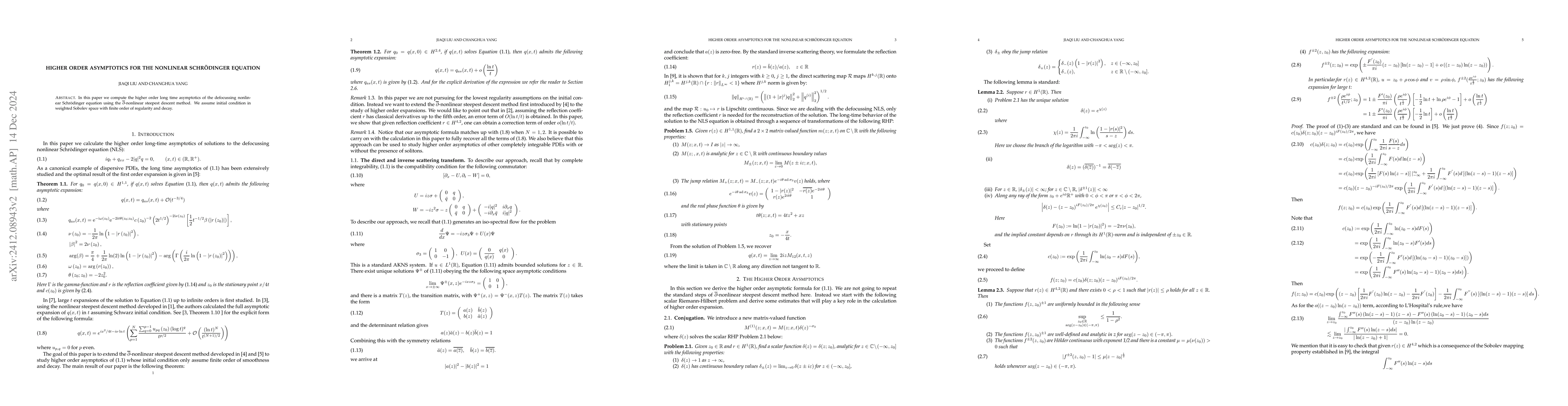 Thumbnail for Higher order asymptotics for the nonlinear Schrödinger equation