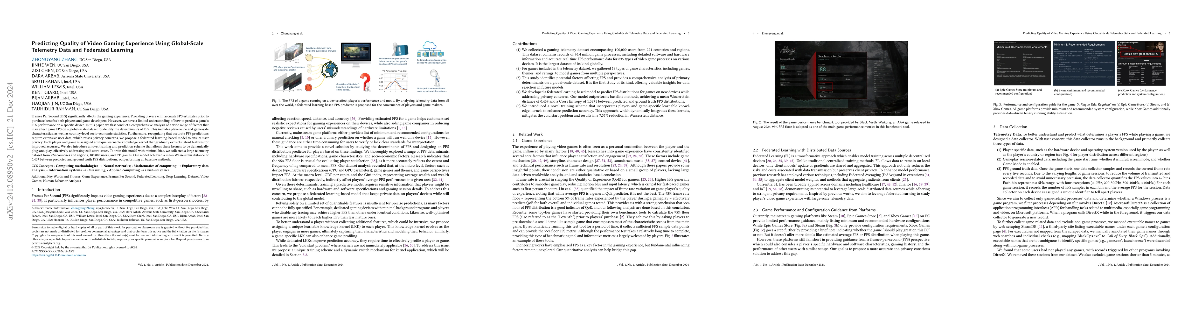 Thumbnail for Predicting Quality of Video Gaming Experience Using Global-Scale
  Telemetry Data and Federated Learning