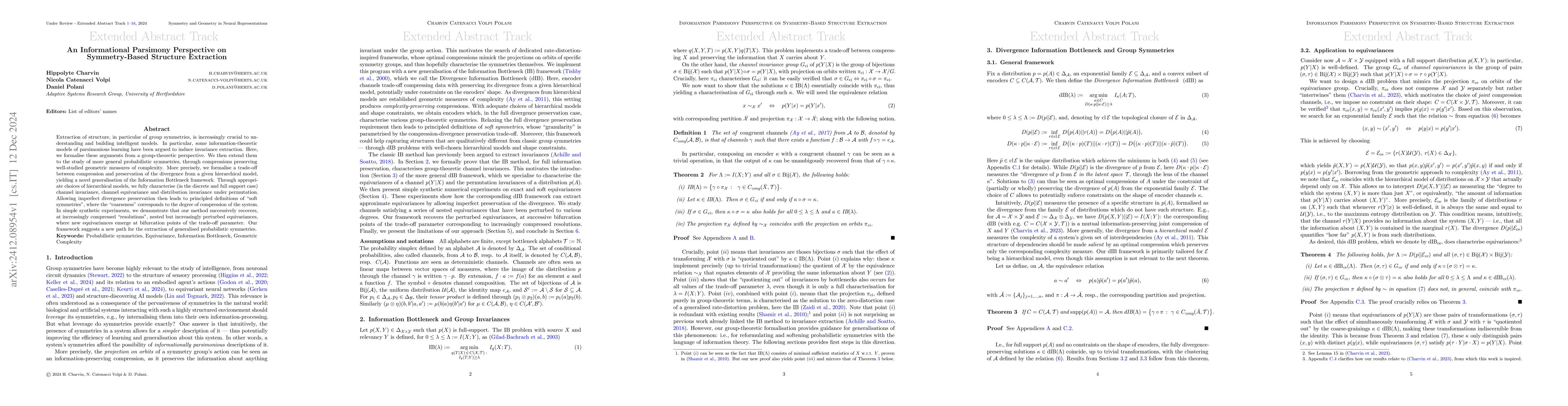 Thumbnail for An Informational Parsimony Perspective on Symmetry-Based Structure
  Extraction