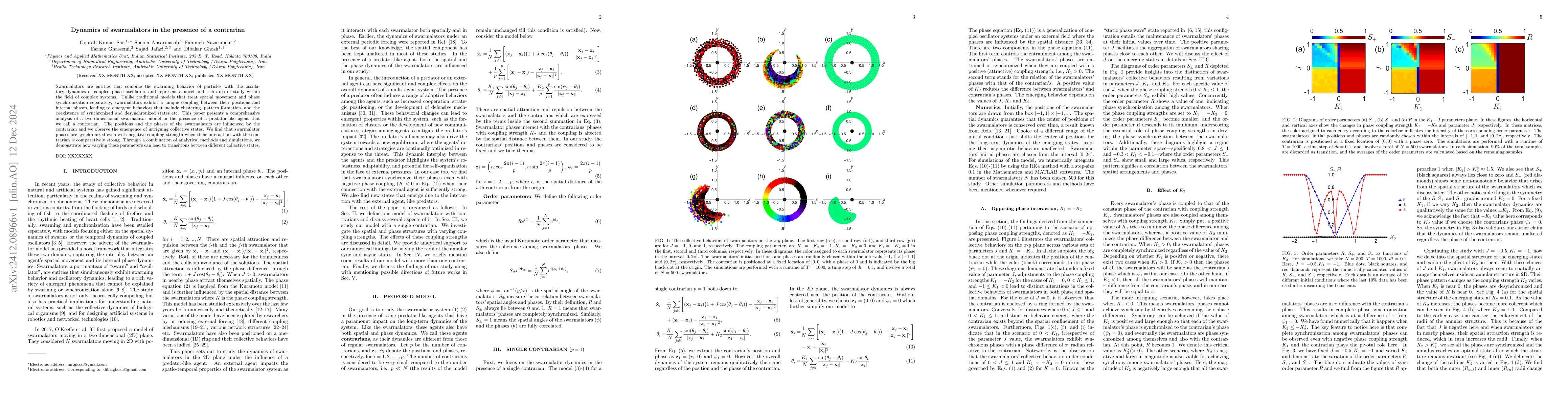 Thumbnail for Dynamics of swarmalators in the presence of a contrarian