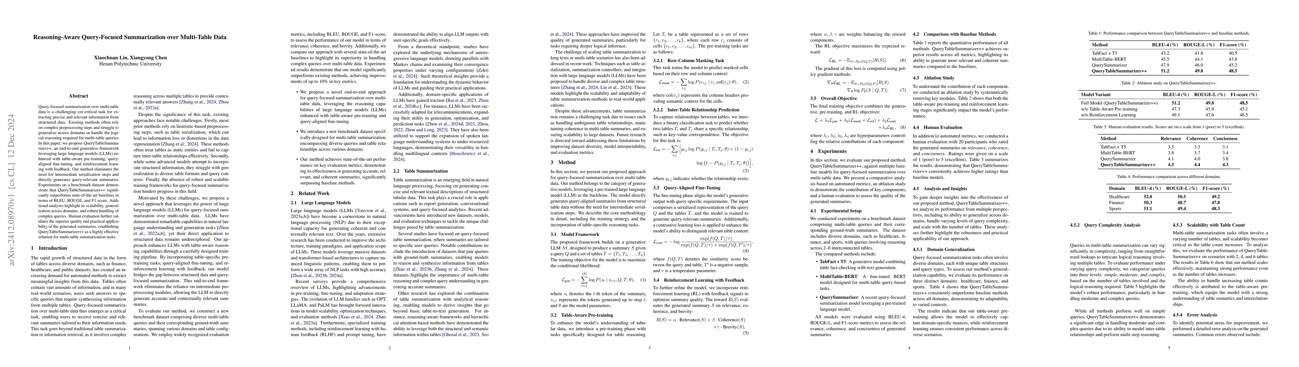 Thumbnail for Reasoning-Aware Query-Focused Summarization over Multi-Table Data
