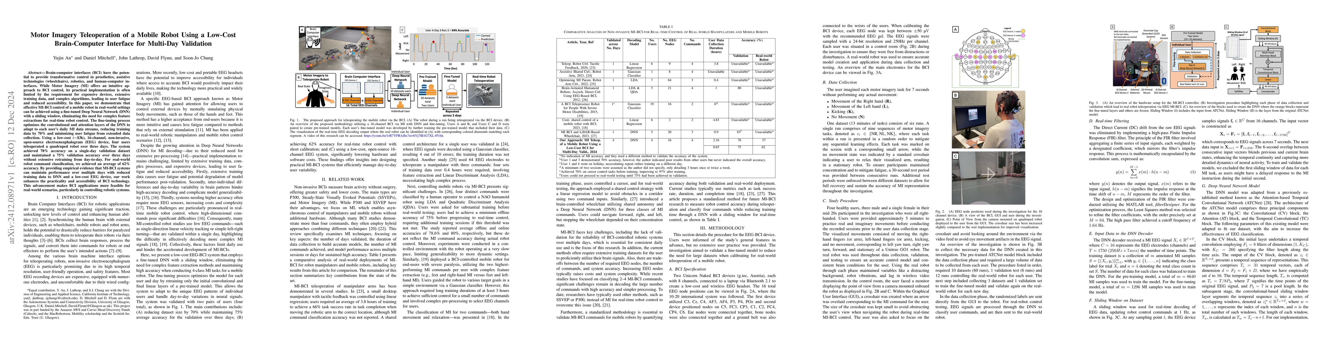 Thumbnail for Motor Imagery Teleoperation of a Mobile Robot Using a Low-Cost
  Brain-Computer Interface for Multi-Day Validation