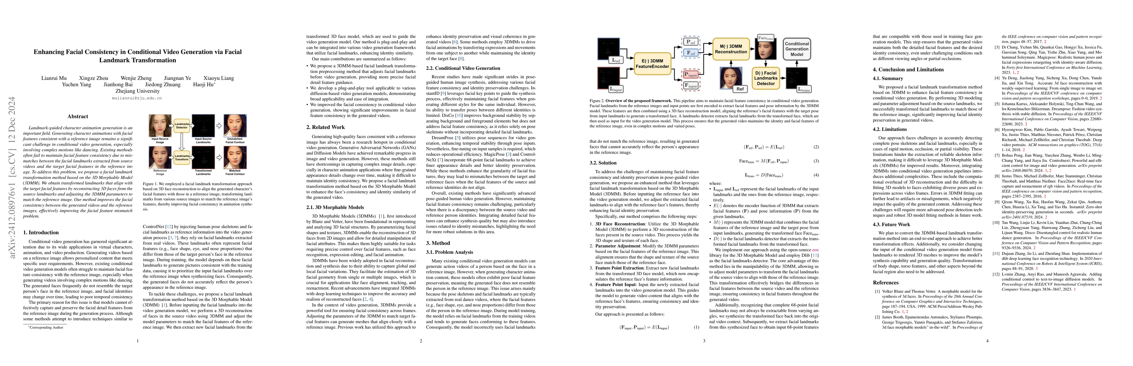 Thumbnail for Enhancing Facial Consistency in Conditional Video Generation via Facial
  Landmark Transformation