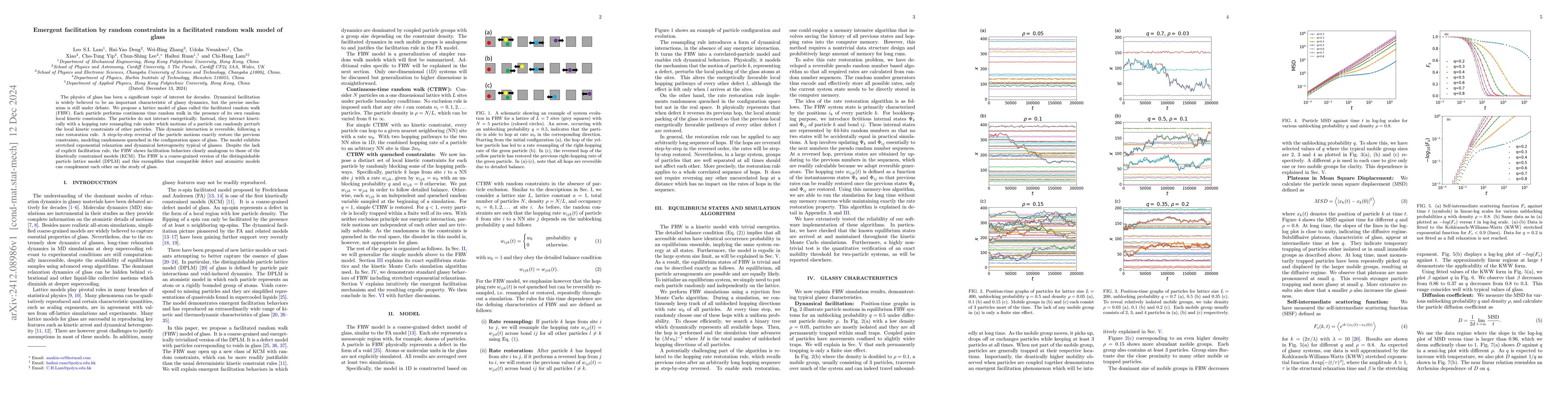 Thumbnail for Emergent facilitation by random constraints in a facilitated random walk
  model of glass