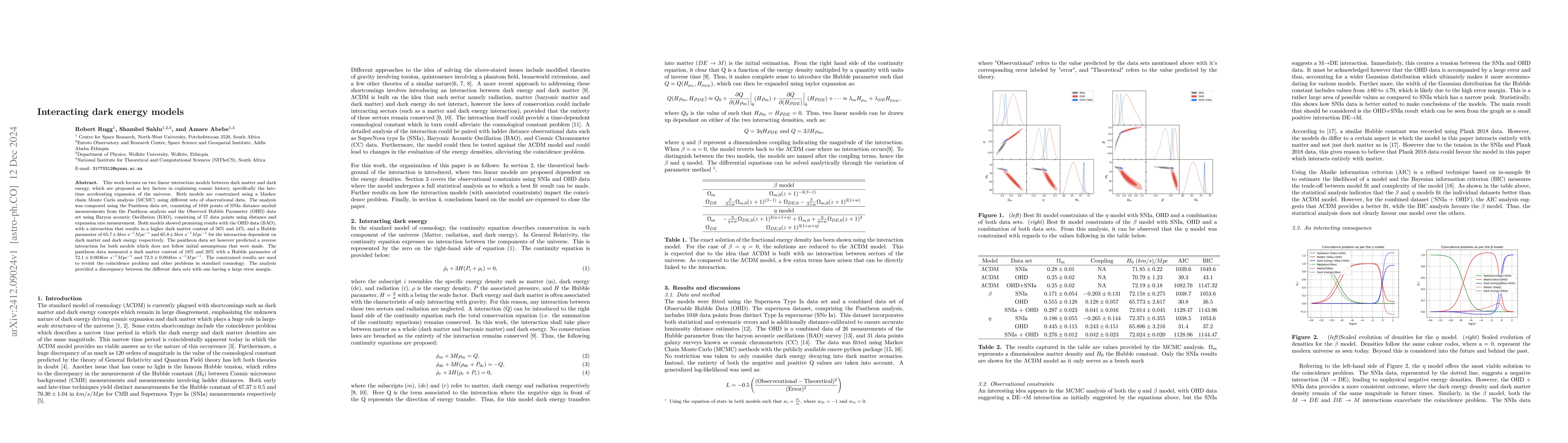 Thumbnail for Interacting dark energy models