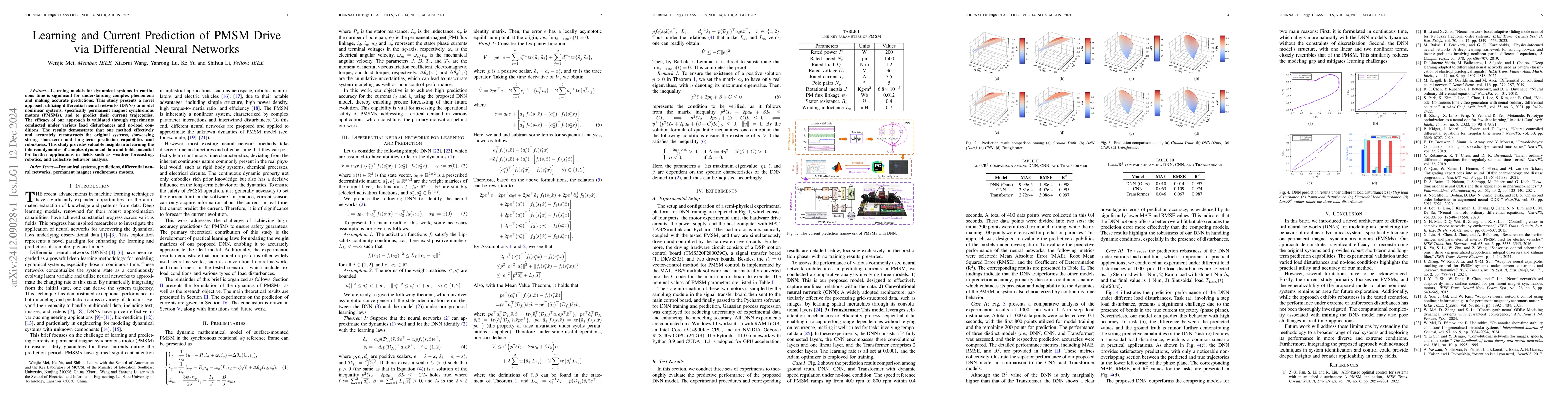 Thumbnail for Learning and Current Prediction of PMSM Drive via Differential Neural
  Networks