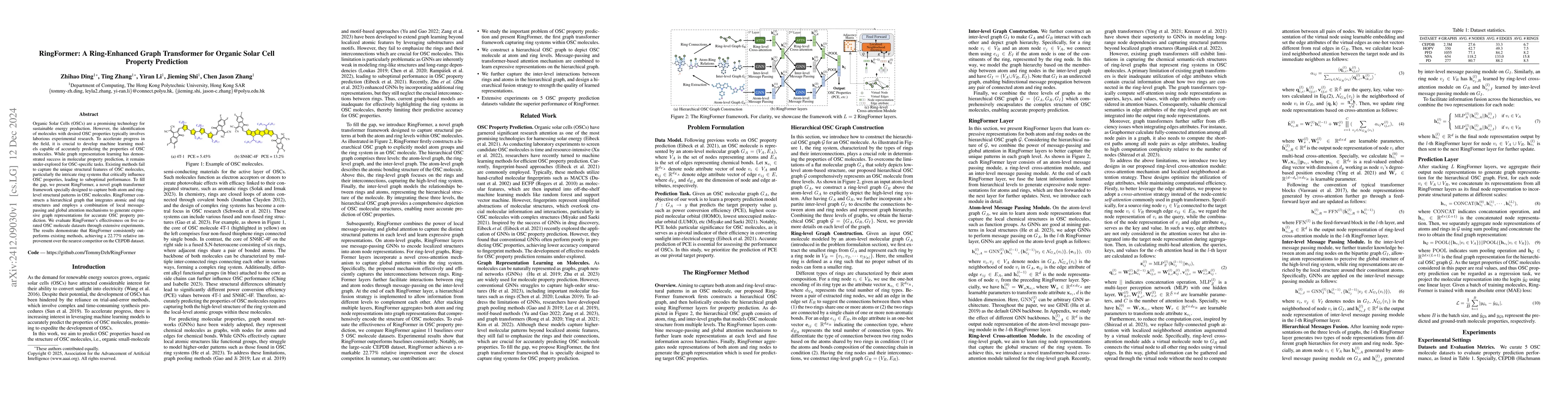 Thumbnail for RingFormer: A Ring-Enhanced Graph Transformer for Organic Solar Cell
  Property Prediction