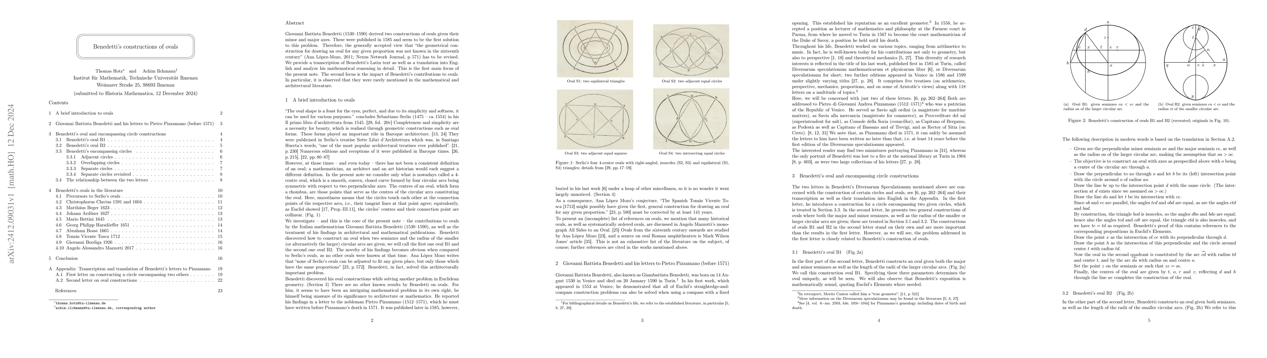 Thumbnail for Benedetti's constructions of ovals