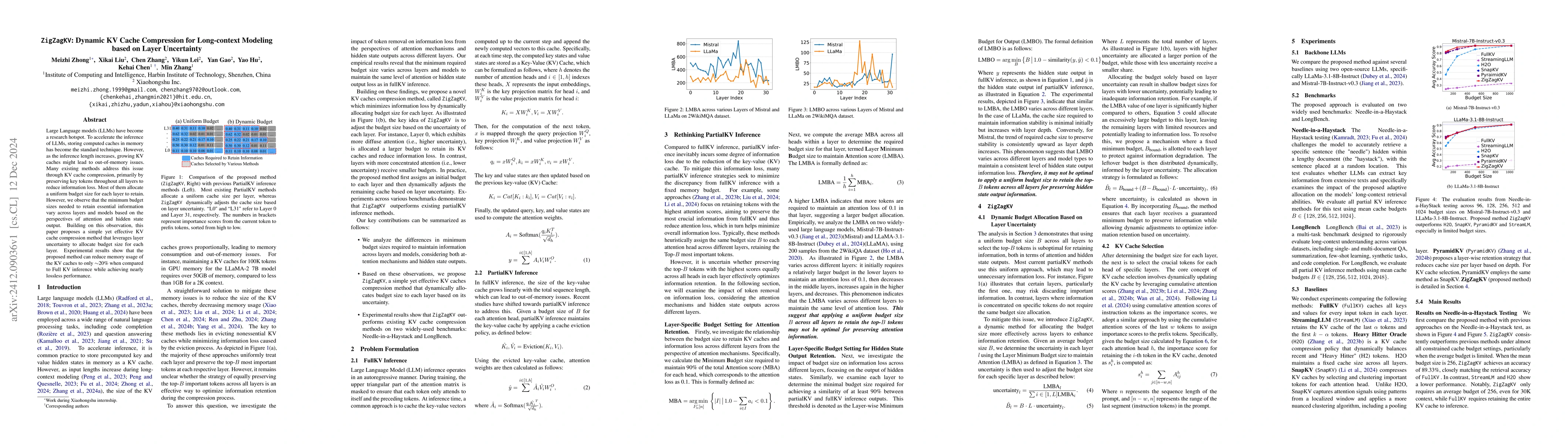 Thumbnail for ZigZagkv: Dynamic KV Cache Compression for Long-context Modeling based
  on Layer Uncertainty