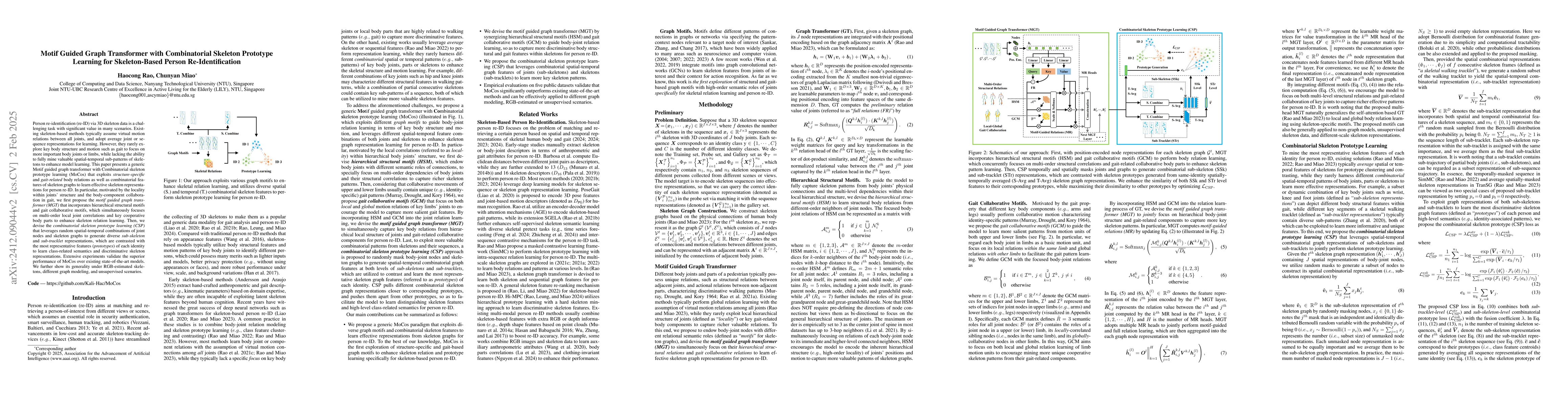 Thumbnail for Motif Guided Graph Transformer with Combinatorial Skeleton Prototype
  Learning for Skeleton-Based Person Re-Identification