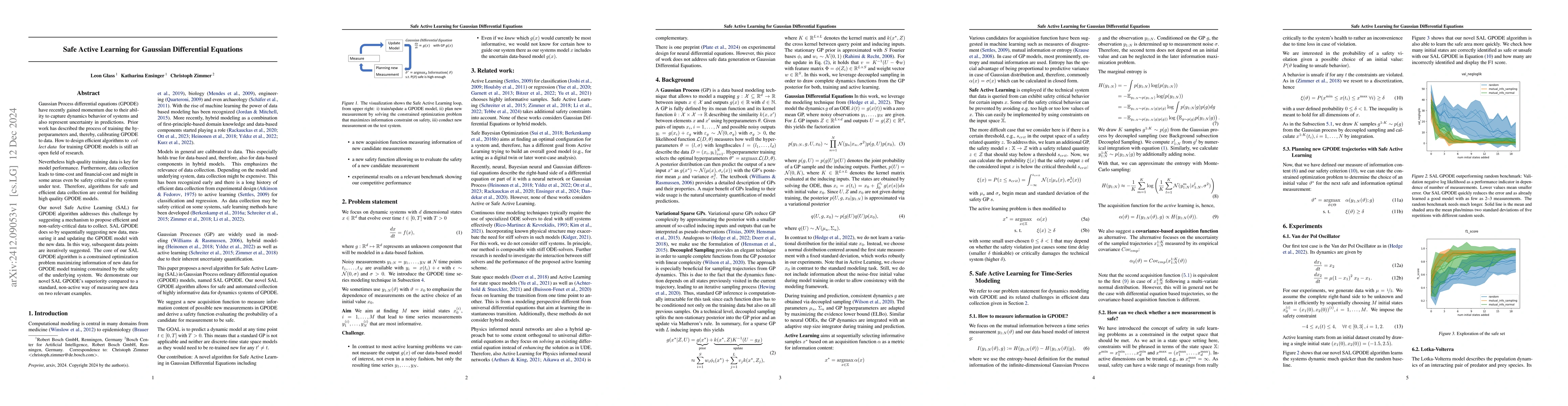 Thumbnail for Safe Active Learning for Gaussian Differential Equations