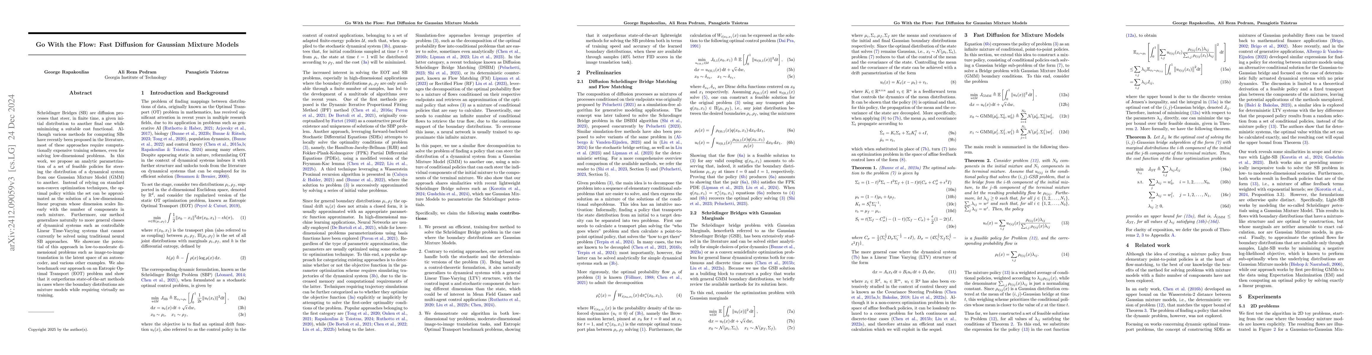 Thumbnail for Go With the Flow: Fast Diffusion for Gaussian Mixture Models