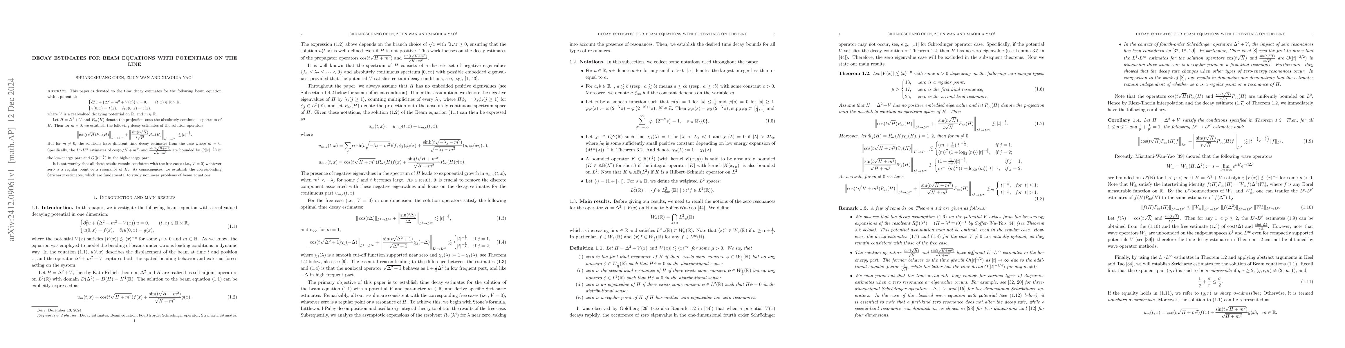Thumbnail for Decay estimates for beam equations with potentials on the line