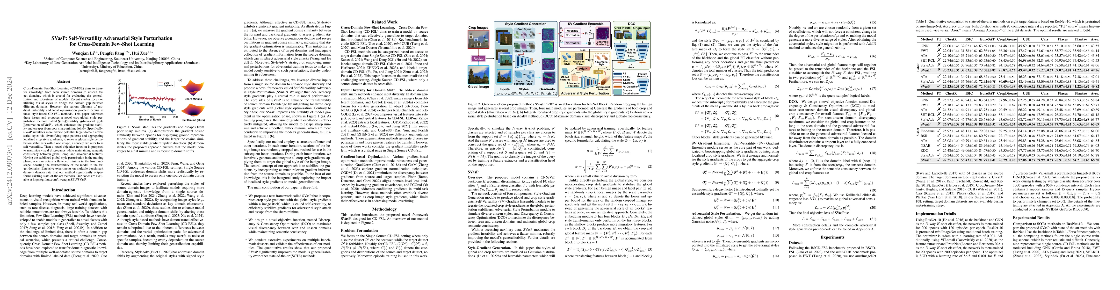 Thumbnail for SVasP: Self-Versatility Adversarial Style Perturbation for Cross-Domain
  Few-Shot Learning