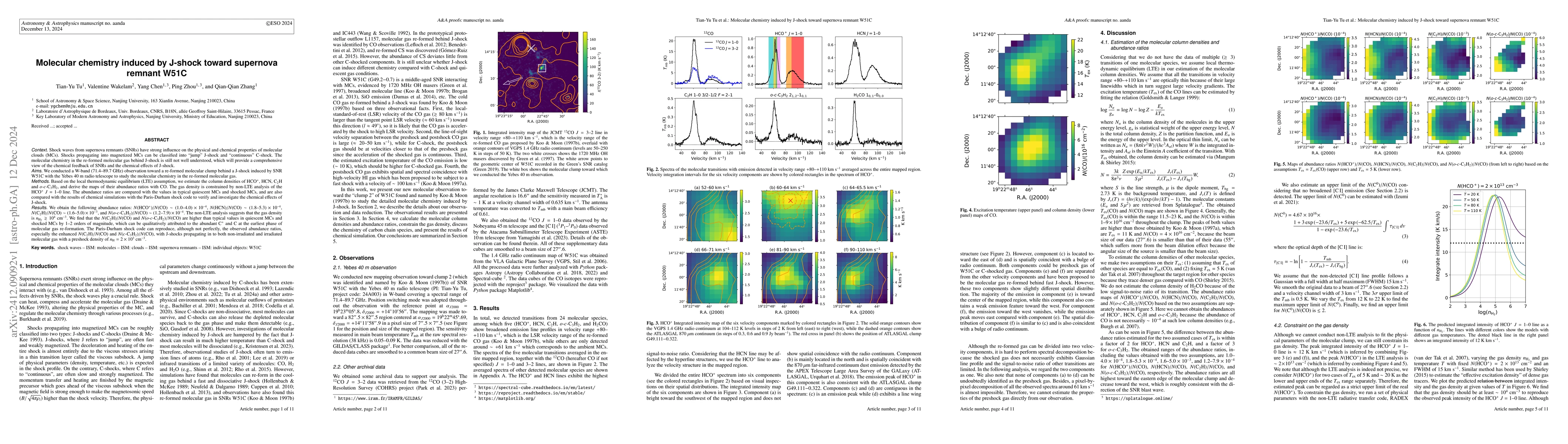 Thumbnail for Molecular chemistry induced by J-shock toward supernova remnant W51C