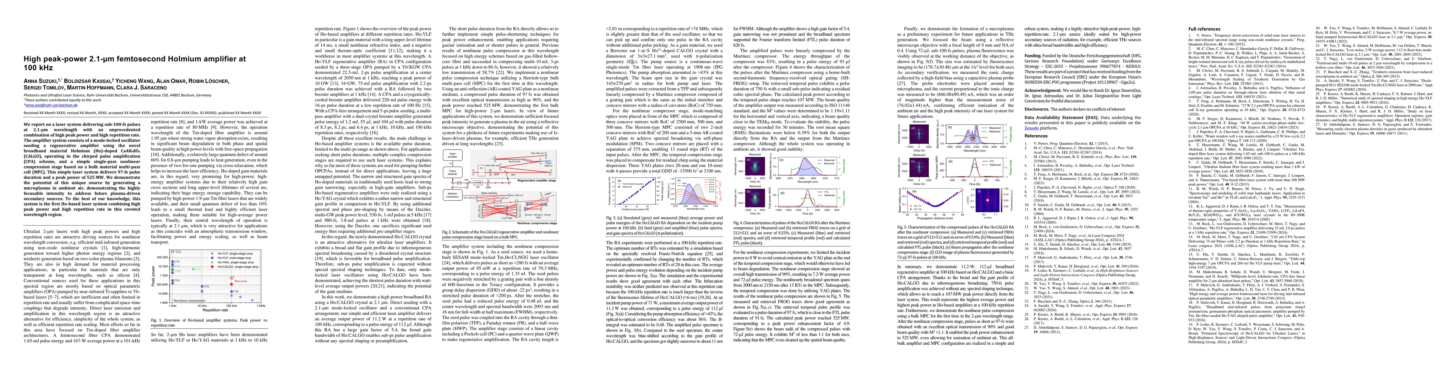 Thumbnail for High peak-power 2.1-μm femtosecond Holmium amplifier at 100 kHz