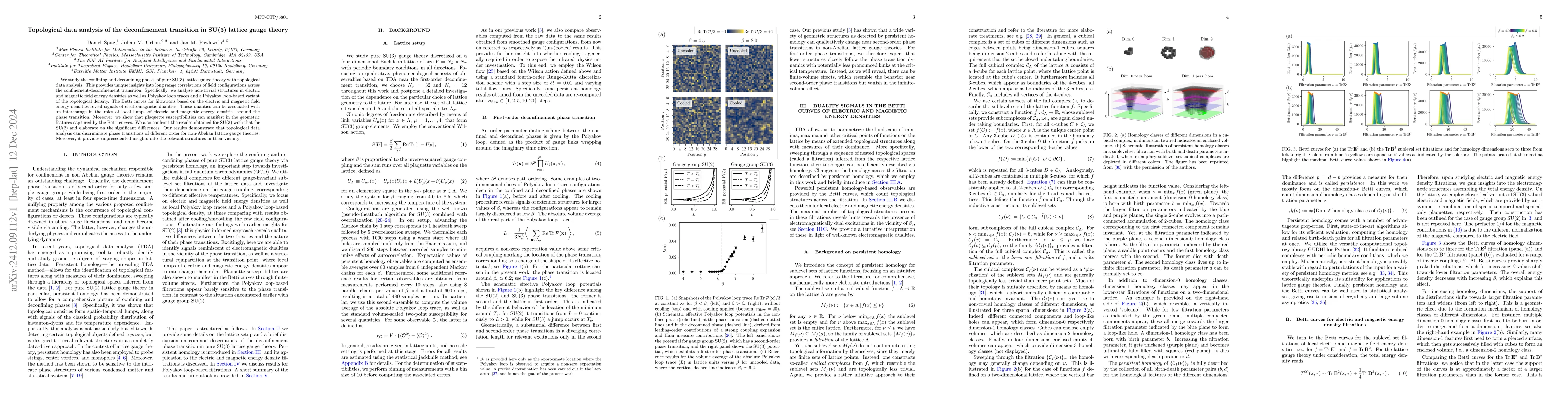 Thumbnail for Topological data analysis of the deconfinement transition in SU(3)
  lattice gauge theory